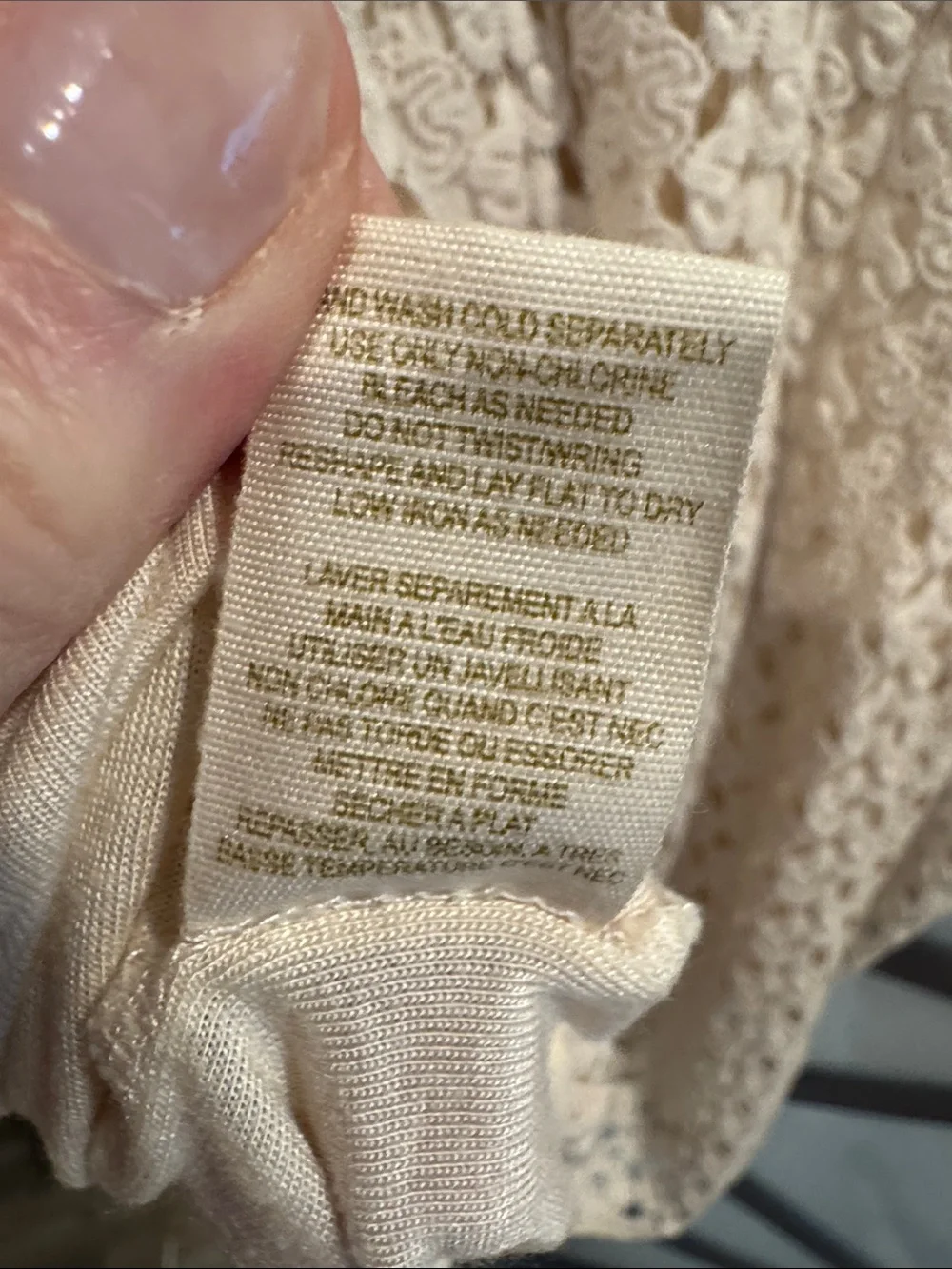 Free People Ivory Crochet Tunic with Signature Metal Tag